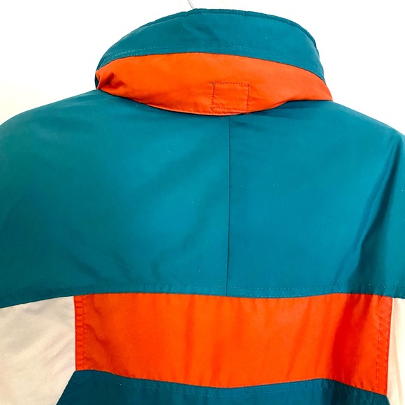 Vintage Miami Dolphins L Puffer Jacket Full Zip Old Logo NFL Game Day 80s - Picture 14 of 15